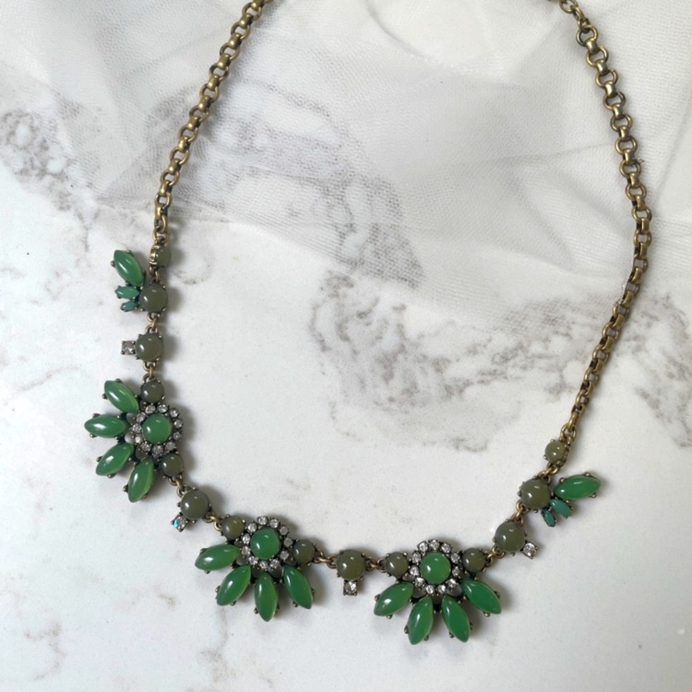 J Crew crystal floral necklace